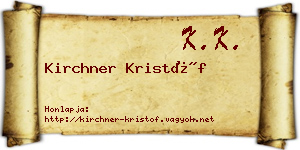 Kirchner Kristóf névjegykártya